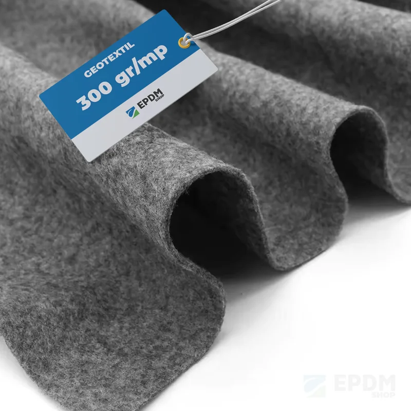 Geotextil 300g/mp rolă 6m lățime pentru protecție mecanică membrane EPDM și drenaj